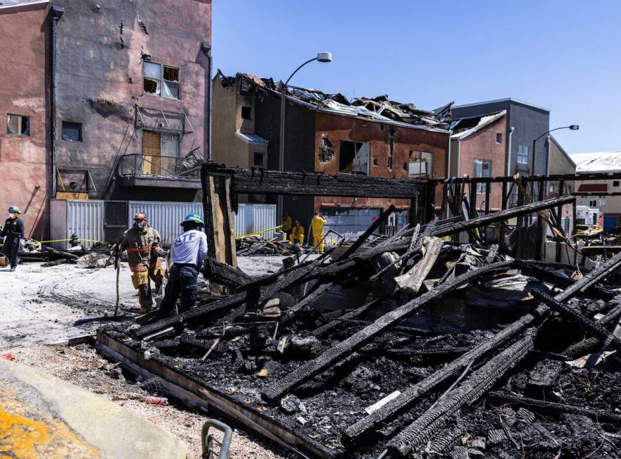 Members of the Bureau of Alcohol, Tobacco, Firearms and Explosives, Las Vegas Fire Department a ...