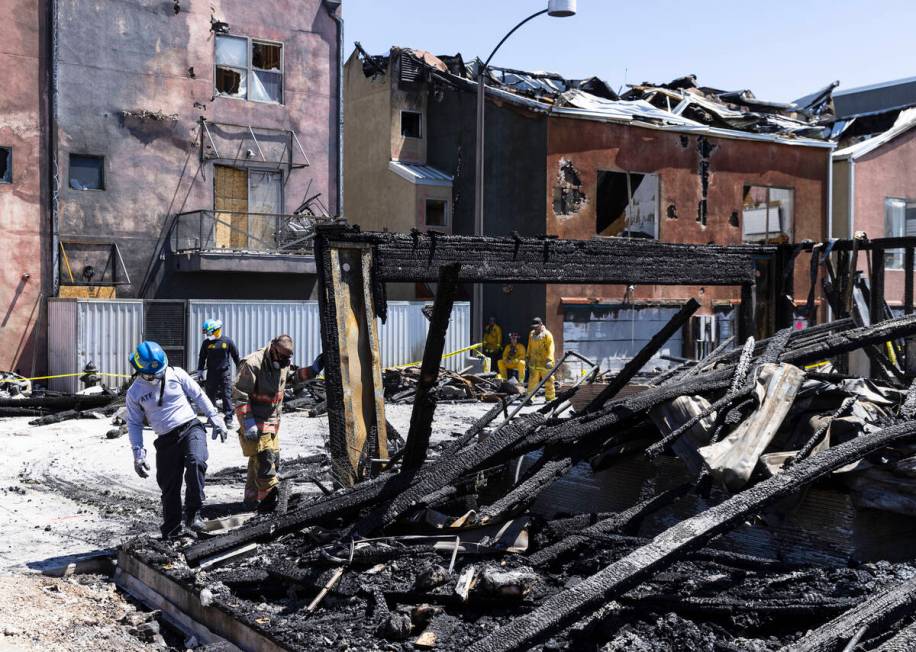 Members of the Bureau of Alcohol, Tobacco, Firearms and Explosives, Las Vegas Fire Department a ...