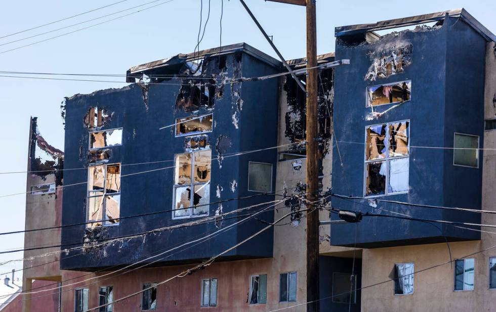 Some of the damage within the Urban Lofts Townhomes property where fire originated from a stall ...