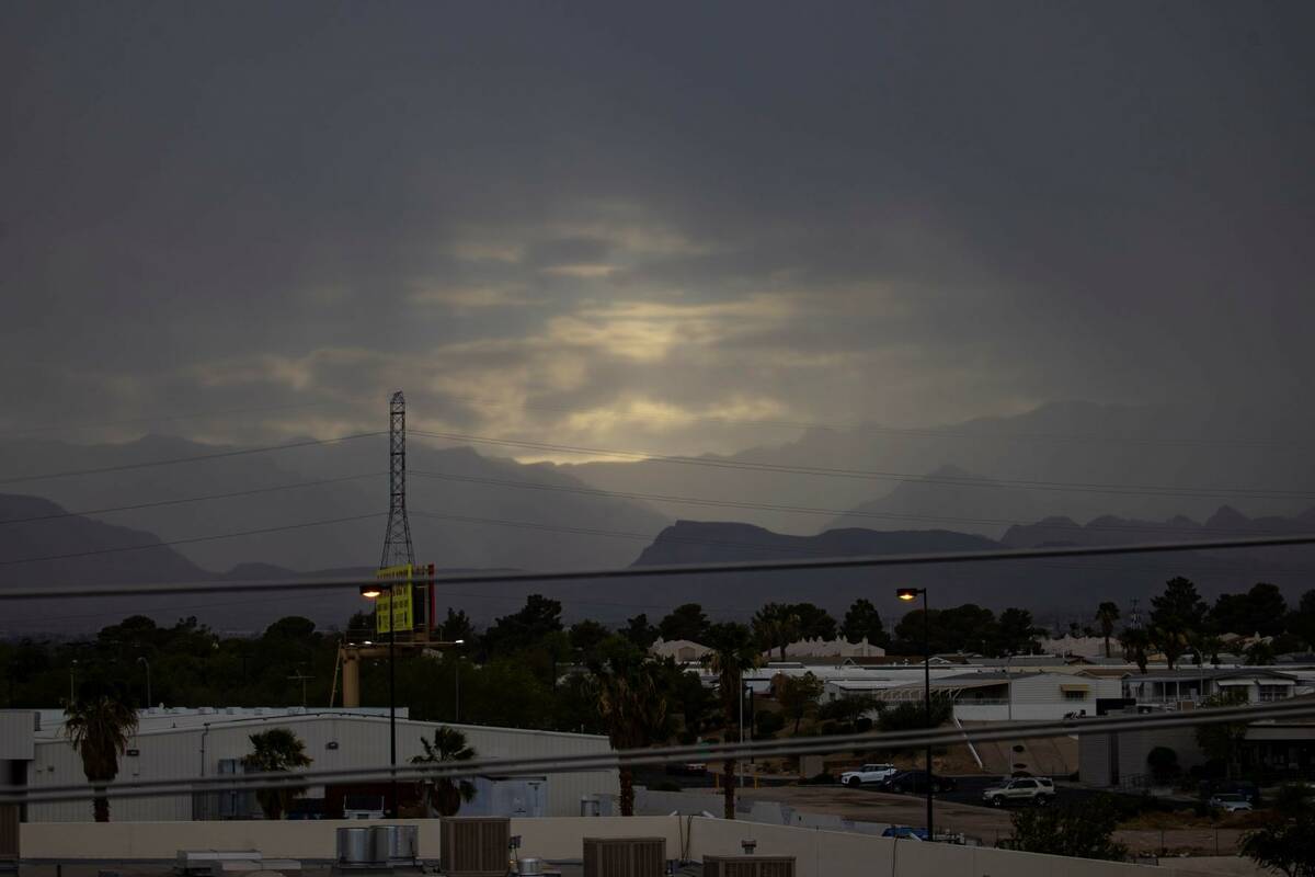 A storm is seen over the Las Vegas Valley on Wednesday, June 22, 2022. (Chase Stevens/Las Vegas ...