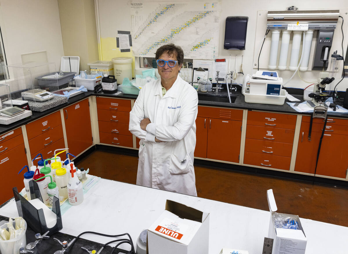 UNLV radiochemistry professor Ken Czerwinski poses for a photo at his lab on Wednesday, June 22 ...