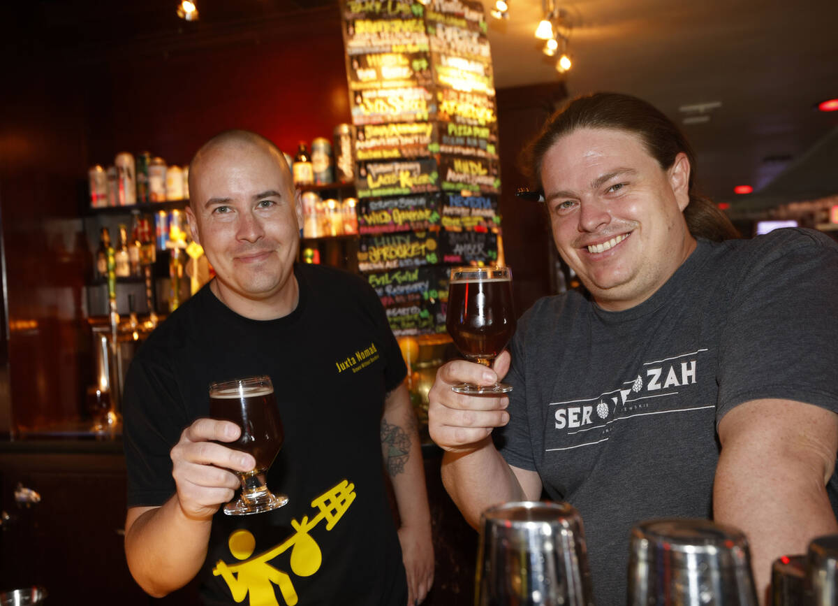 Kyle Weniger, former head brewer of Joseph James Brewing Co., left and Chris Gutierrez, Atomic ...