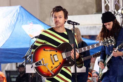 Harry Styles performs on NBC's "Today" at Rockefeller Plaza on May 19, 2022, in New Y ...