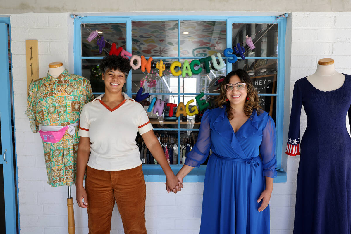 Alicia Avery, left, and her wife Negar Hosseini-Nasab, owners of Neon Cactus Vintage, at their ...