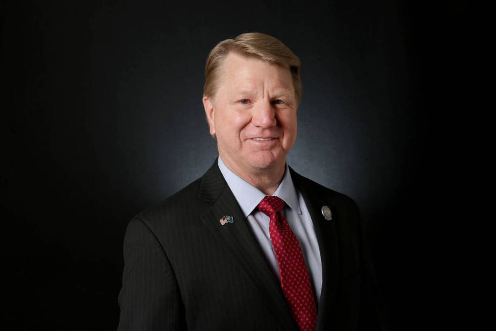 Jim Marchant, Republican candidate for Nevada secretary of state, is photographed at the Las Ve ...