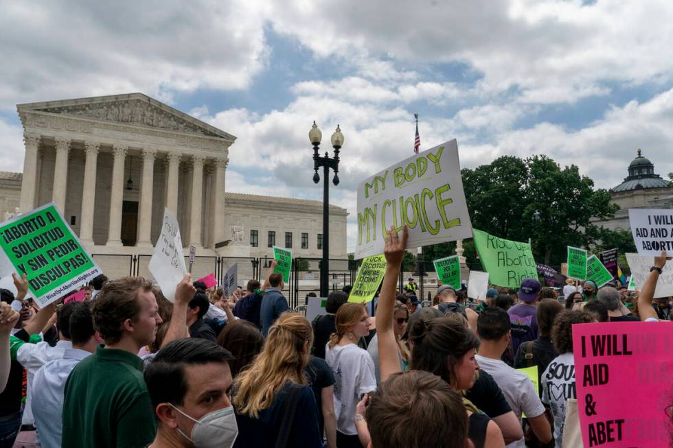 Abortion-rights protesters regroup and protest following Supreme Court's decision to overturn R ...