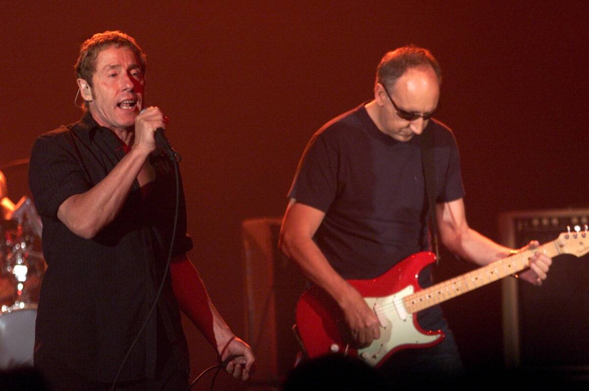 The Who's Roger Daltrey and Pete Townsend perform in the Joint at the Hard Rock Hotel in 2002, ...