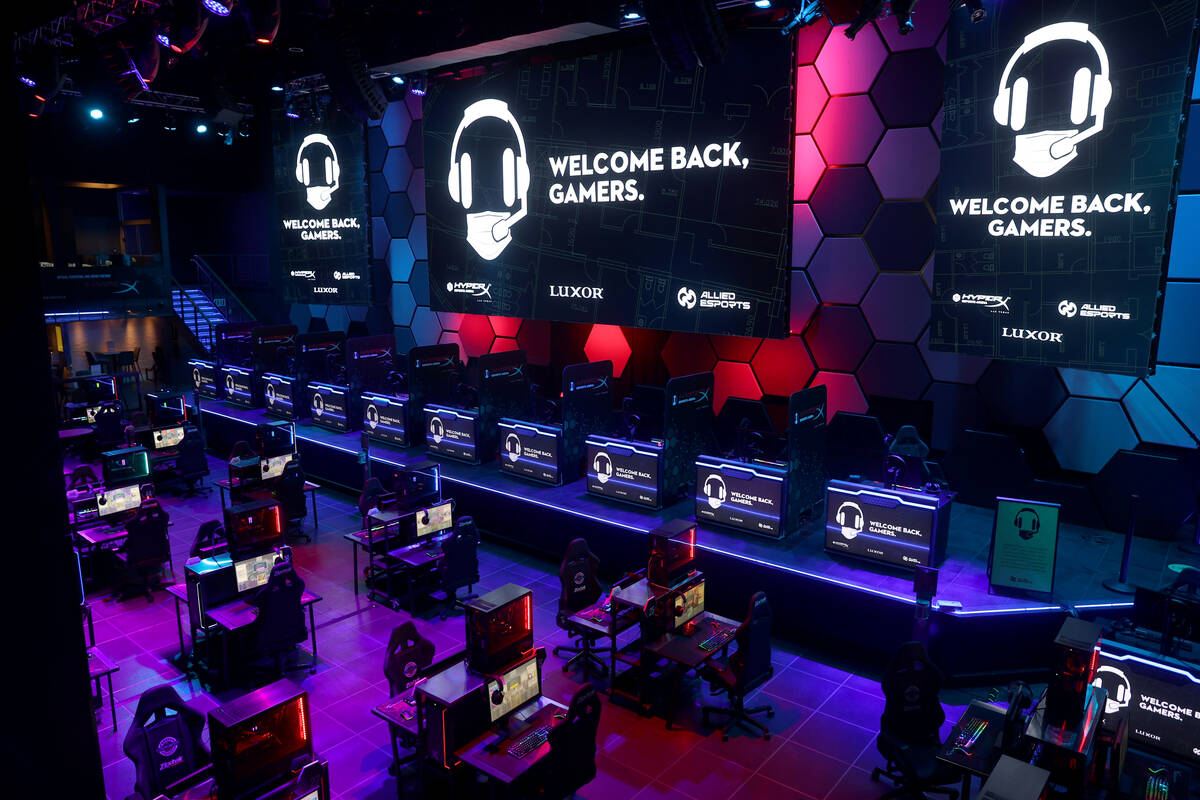 The main arena of HyperX Esports Arena at Luxor on the Strip in Las Vegas in June 2020. (K.M. C ...