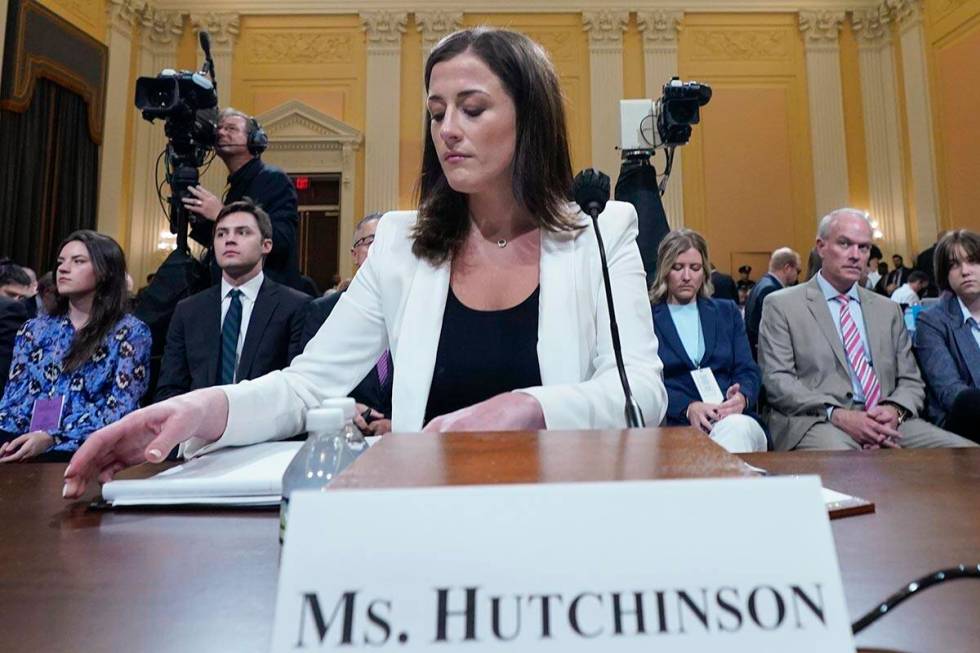 Cassidy Hutchinson, former aide to Trump White House chief of staff Mark Meadows, arrives back ...