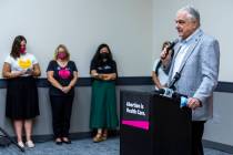 Gov. Steve Sisolak speaks during an emergency press conference regarding the Supreme Court deci ...