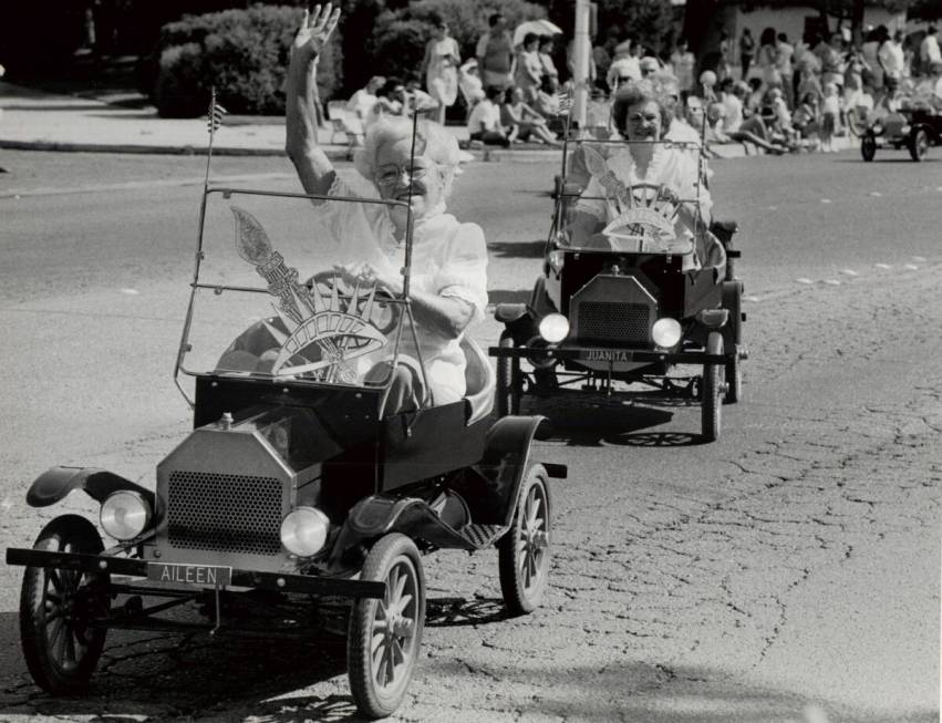 This July 4, 1986, file photos shows women riding in Fourth of July parade. (Wayne Kodey/Las Ve ...