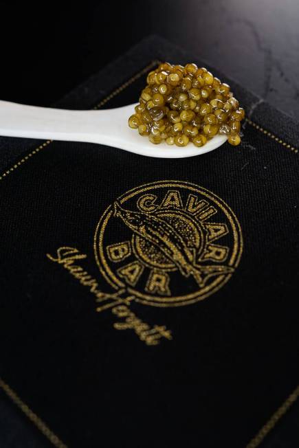 At Caviar Bar in Resorts World, the bump and a shot features a small spoon of caviar and a shot ...