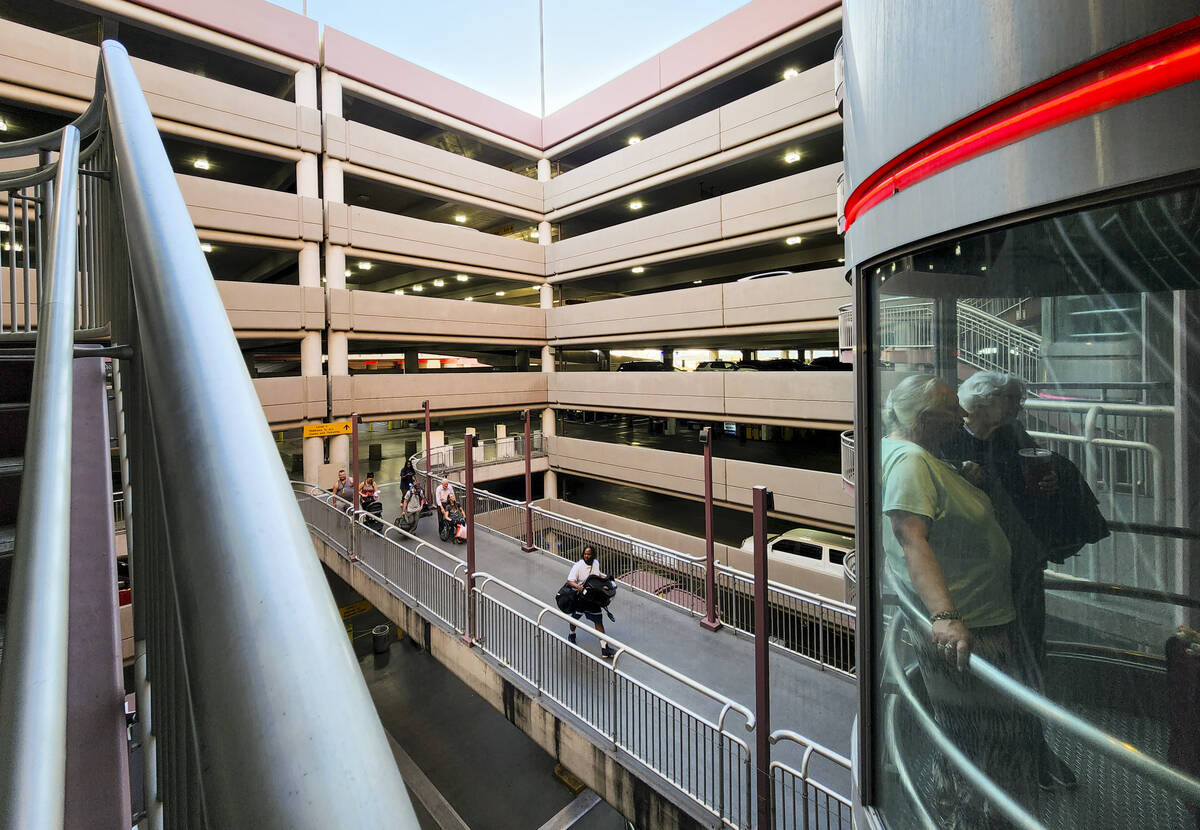 A view of the public parking garage at Harry Reid International Airport on Wednesday, June 29, ...