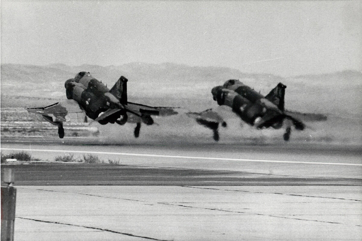 Phantom F-4's at Nellis Air Force Base in 1979. (Scott Henry/Las Vegas Review-Journal)