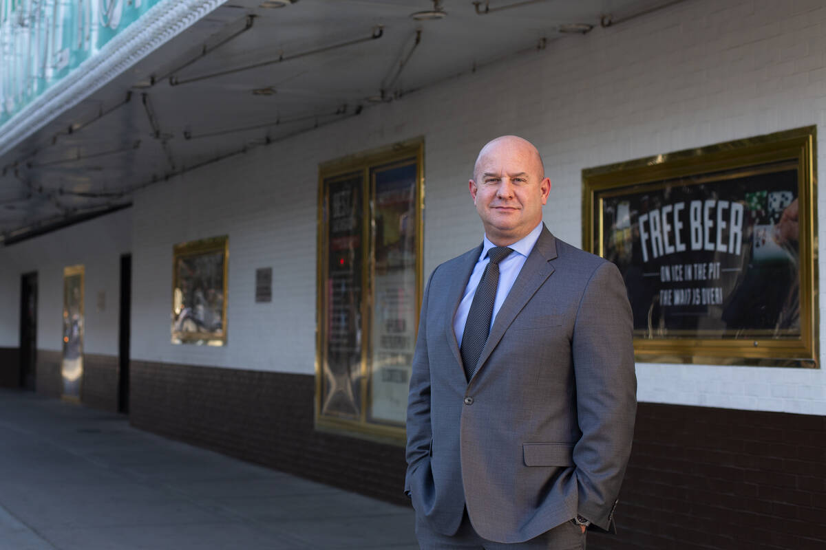 El Cortez general manager Adam Weisberg outside the historic hotel and casino in downtown Las V ...