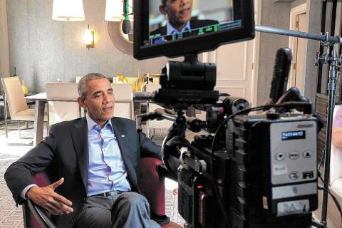 Former President Barack Obama during a television interview.