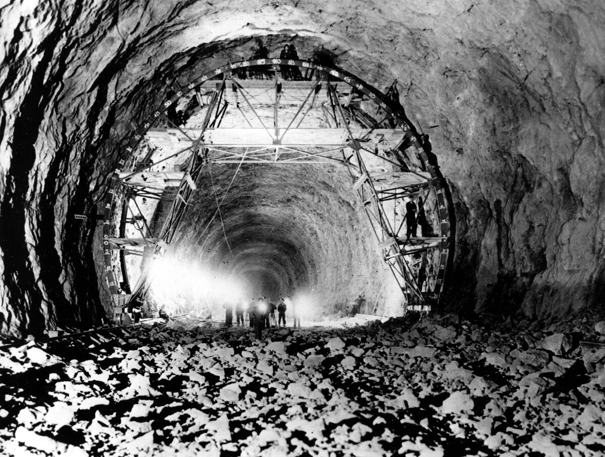 This view shows the interior of one of the tunnels through which the Colorado River will be div ...