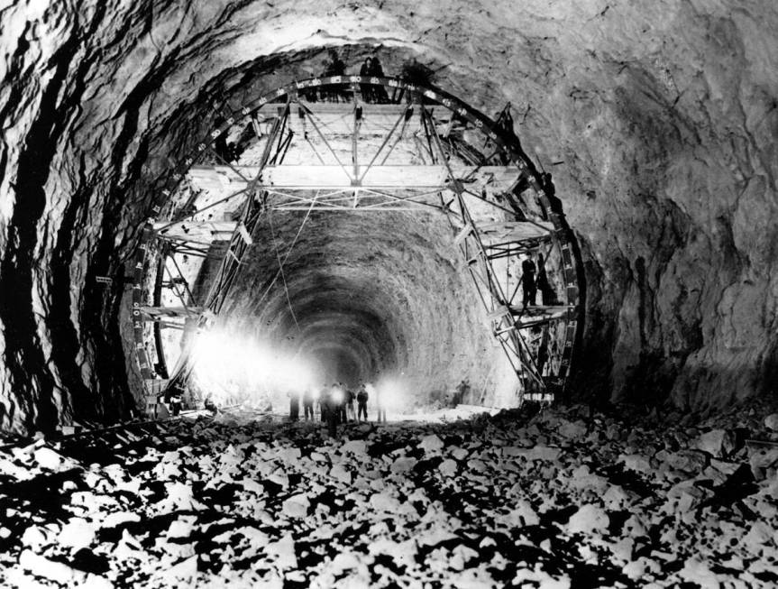 This view shows the interior of one of the tunnels through which the Colorado River will be div ...