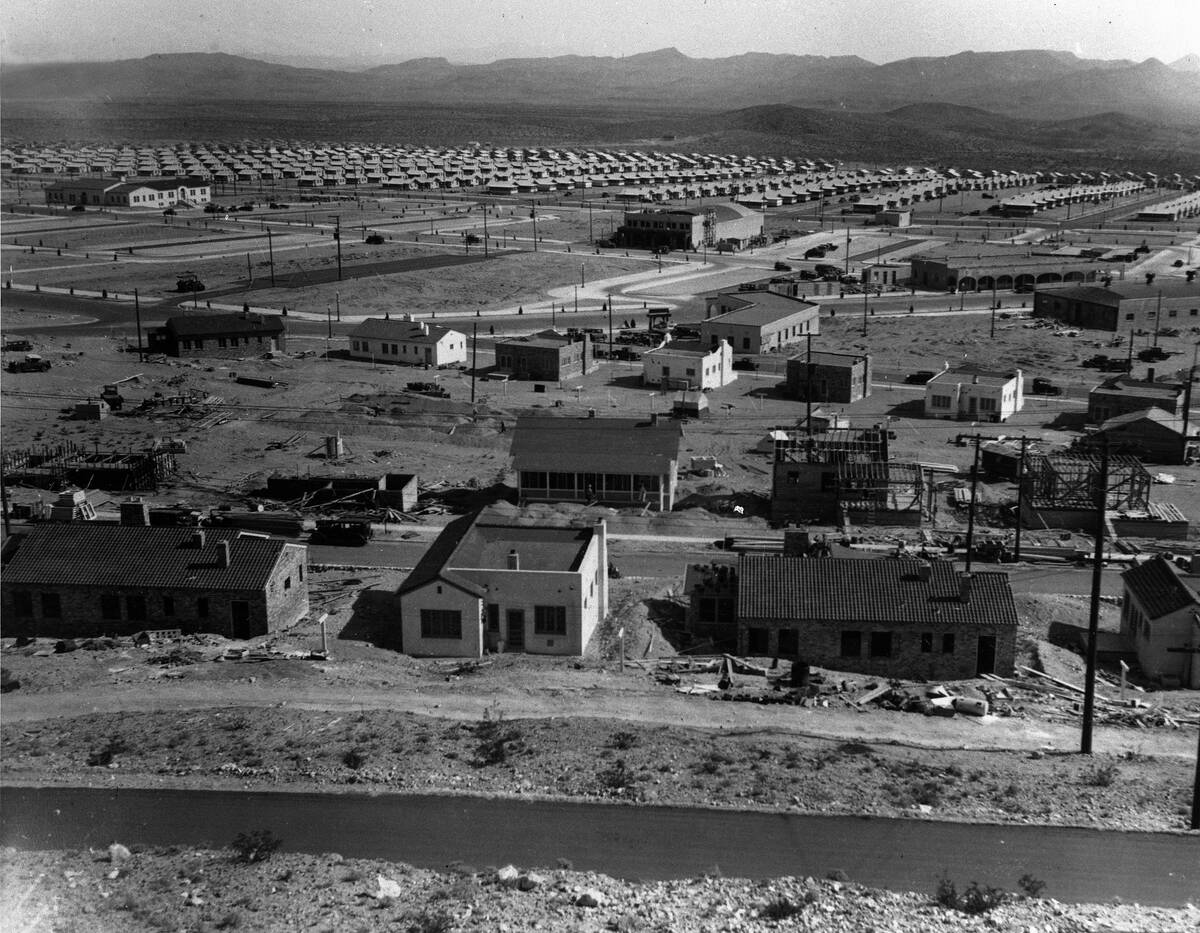 View of Boulder City, Nevada, April 1, 1932. Boulder City was built about eight miles from the ...
