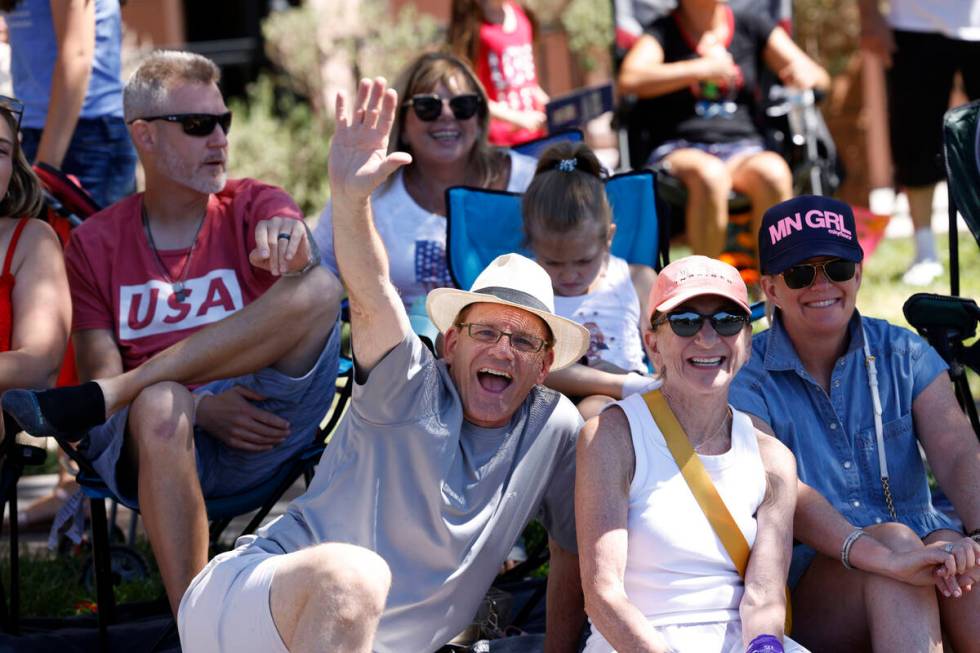 People watch the 28th annual Summerlin Council Patriotic Parade, Monday, July 4, 2022, in Las V ...