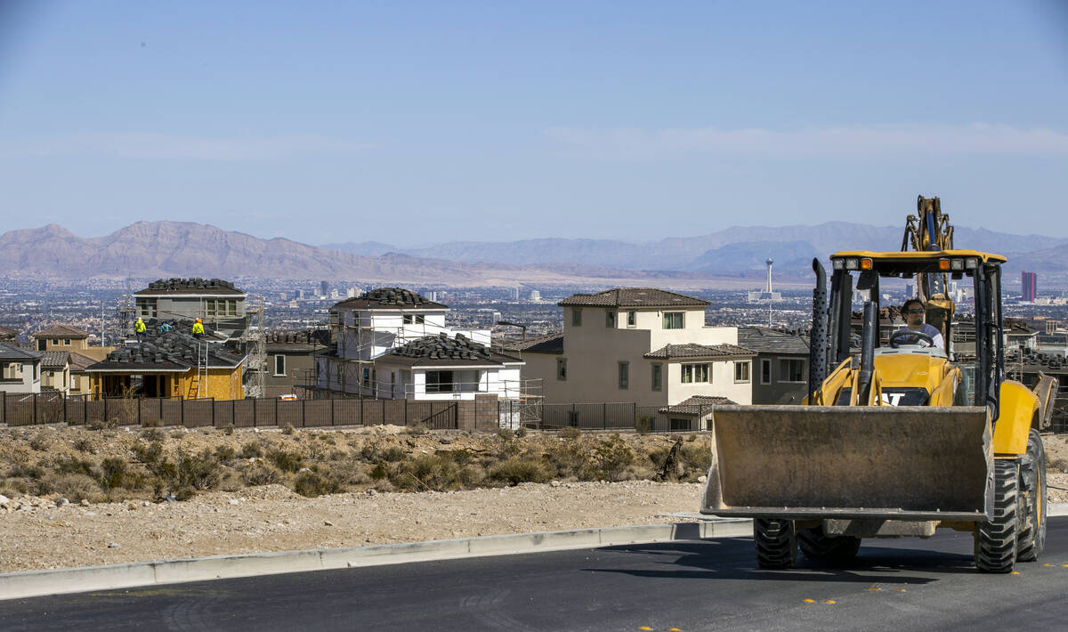 New homes under construction along West Reedpoint Drive on Wednesday, March 30, 2022, in Las Ve ...