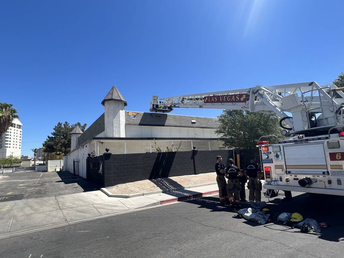 A Las Vegas Fire and Rescue crew is shown running training drills at the shuttered Mansion 54, ...