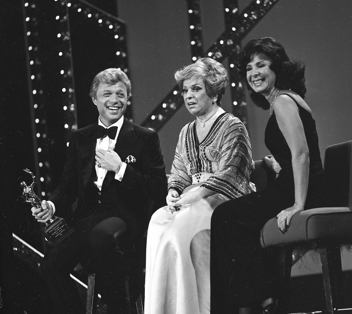 Steve Lawrence, Totie Fields and Edyie Gorme at A.G.V.A. Awards at Caesars Palace on January 8, ...