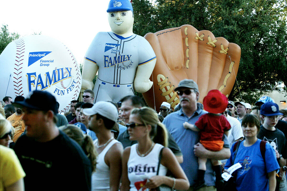 Las Vegas 51s fans head for the gates before the start of the game at Cashman Field on Friday, ...