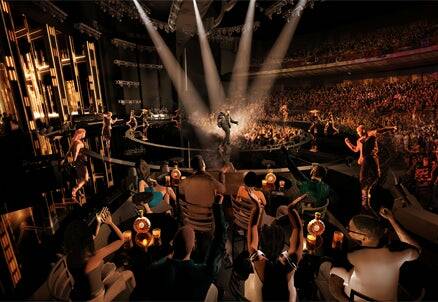 A look at Usher's onstage VIP set-up at Dolby Live at Park Theater. (Ticketmaster.com)