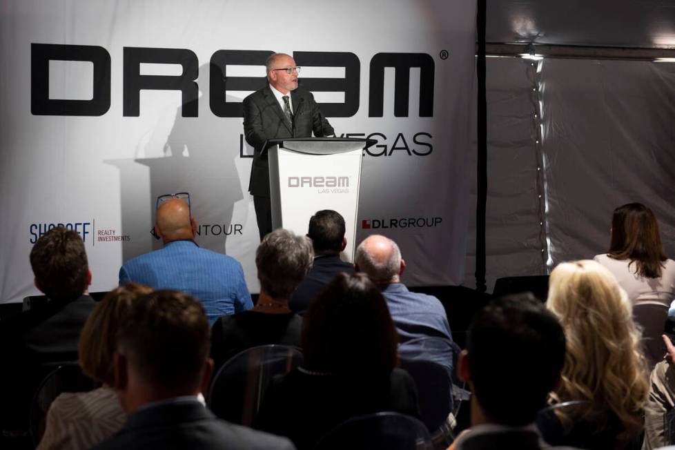 Bill Shopoff, of Shopoff Reality Investments, speaks at the groundbreaking for the Dream Las Ve ...