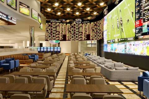 A rendering of the new sportsbook coming this fall to Harrah's New Orleans, which will become C ...