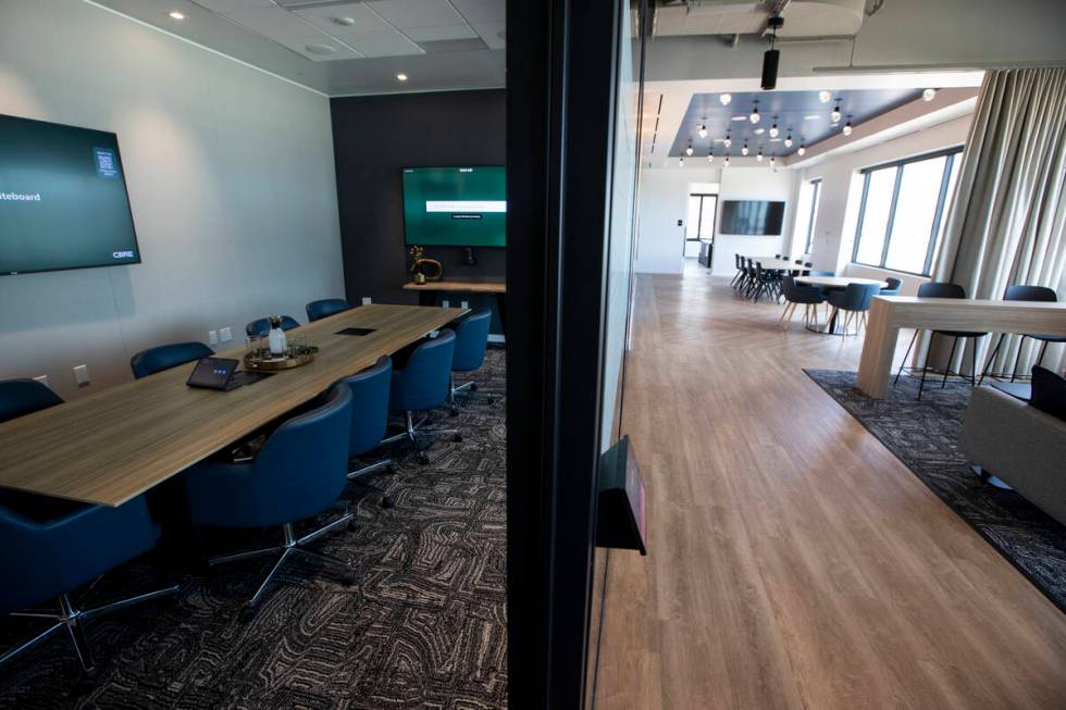 The interior of CBRE Group's new offices in UnCommons, a mixed-use project, in Las Vegas, Wedne ...