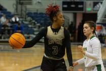 Spring Valley senior Aaliyah Gayles during the NIAA Class 5A girls basketball state semifinal a ...