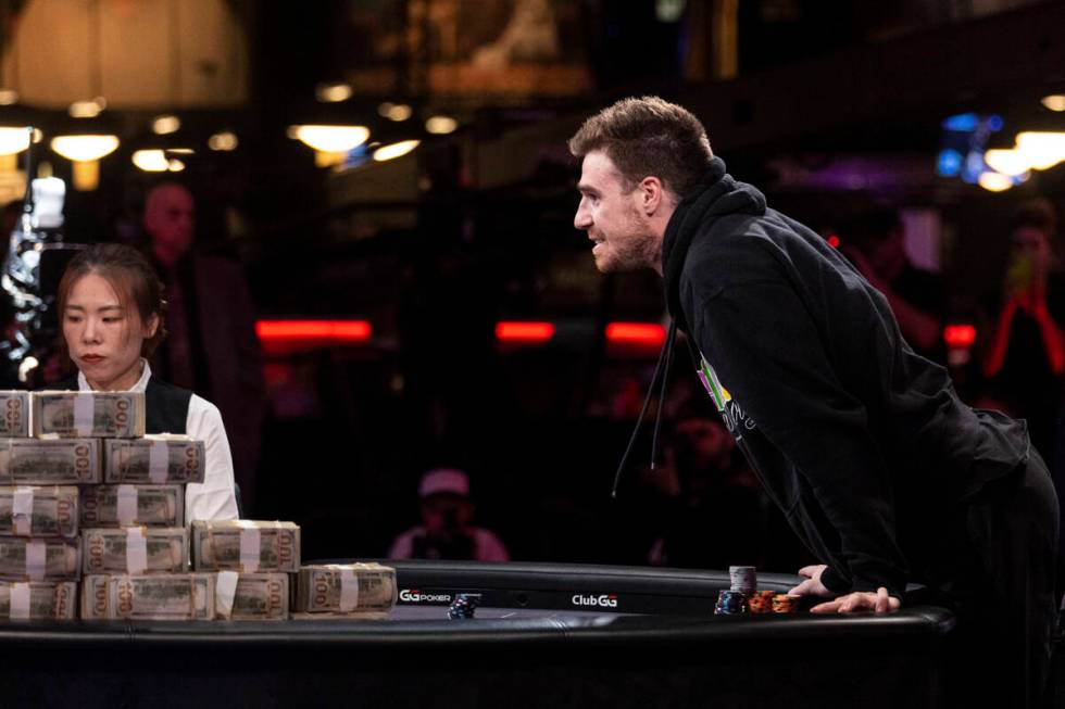 Adrian Attenborough goes all in before losing against Espen Jorstad in the final table of the m ...