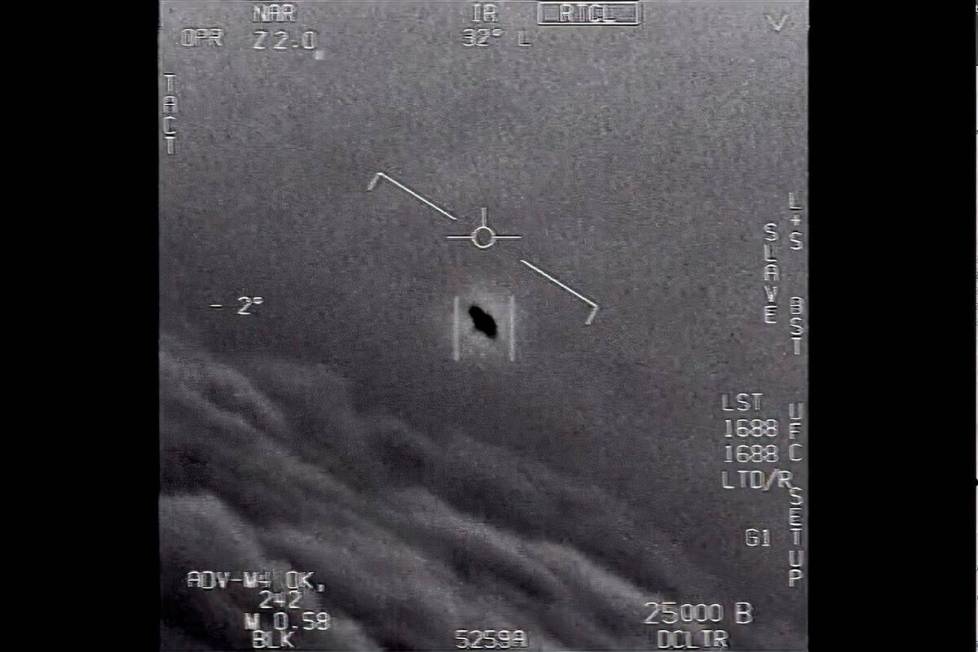 The image from video labeled Gimbal, from 2015, shows an unexplained object (center) as it soar ...