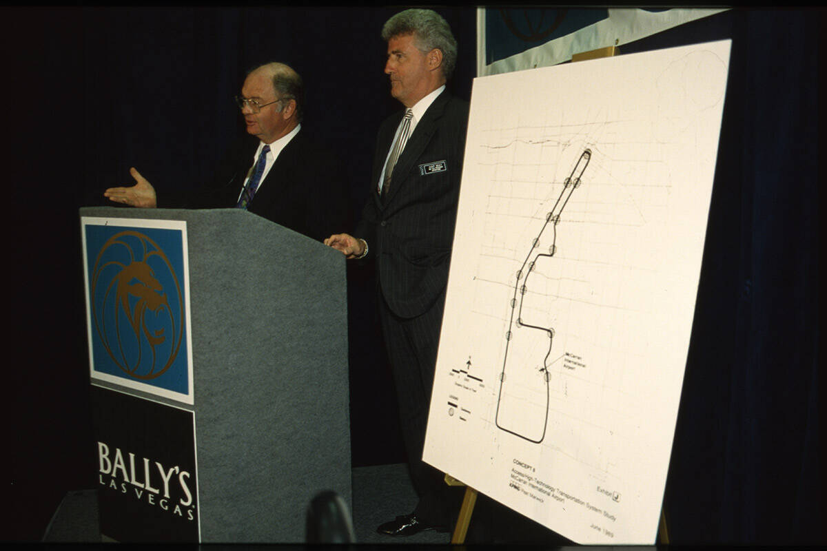 A news conference for MGM Grand Incorporated and their proposed $15 million monorail route. Nam ...
