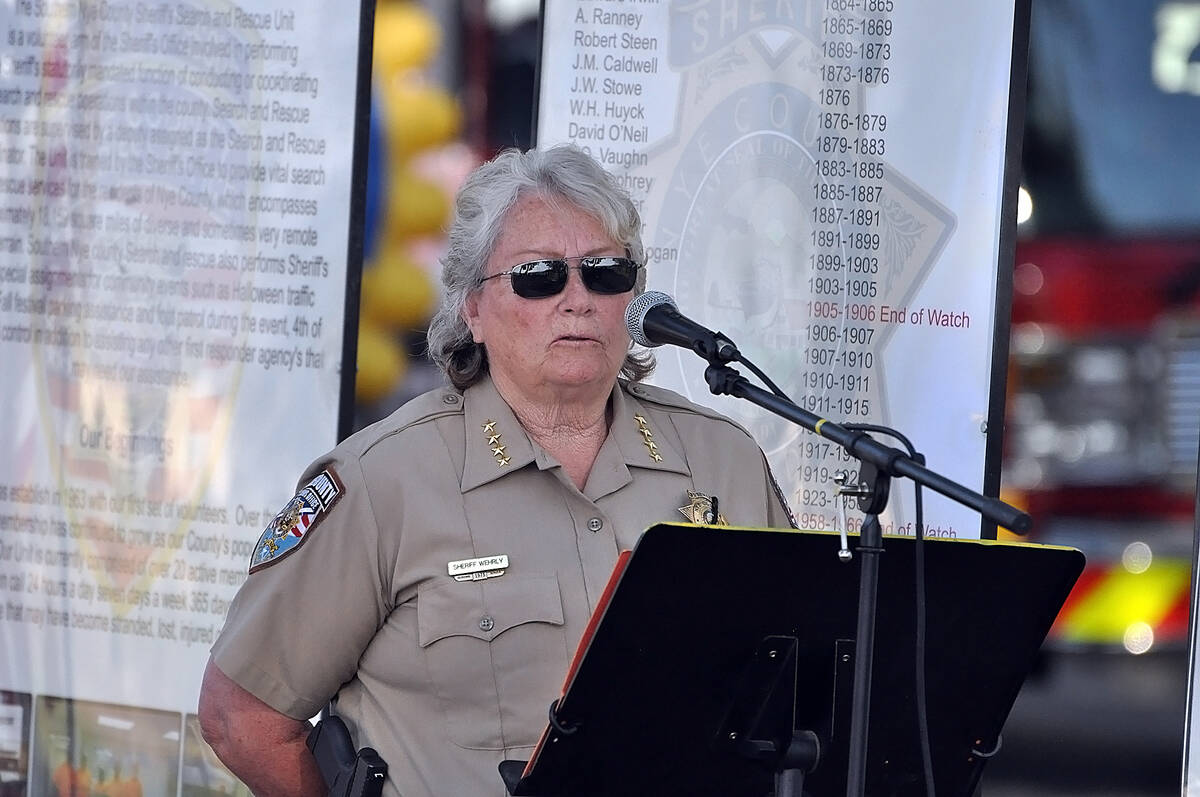 Nye County Sheriff Sharon Wehrly said she doesn't think a state investigation is necessary. (Ho ...