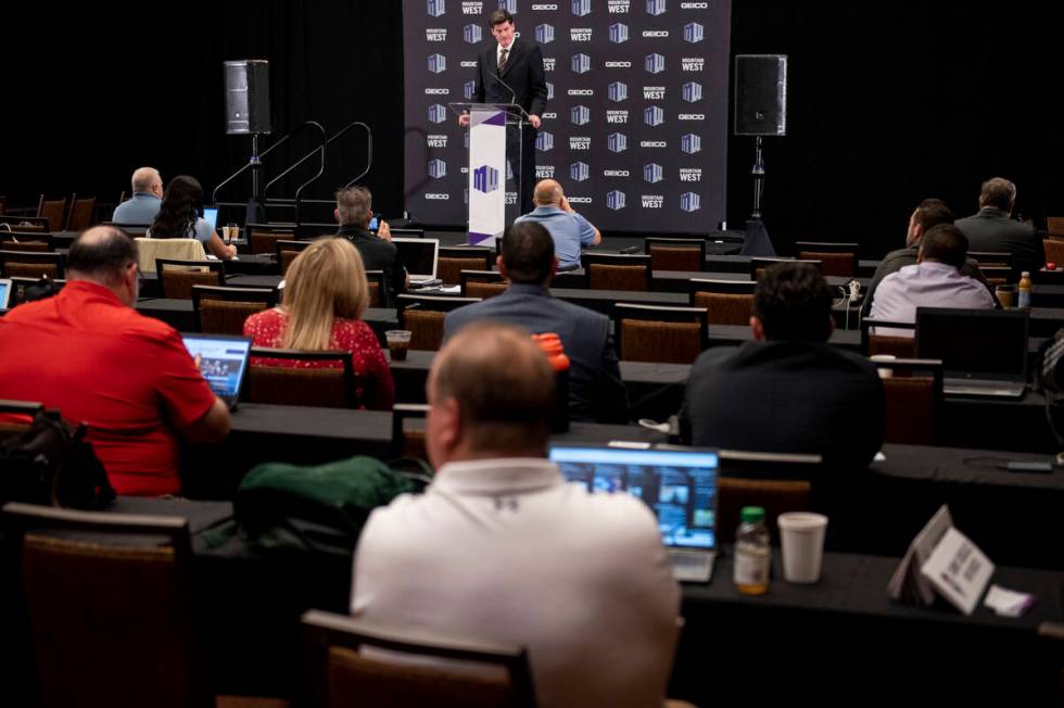 Mountain West commissioner Craig Thompson speaks at media day for the Mountain West conference ...