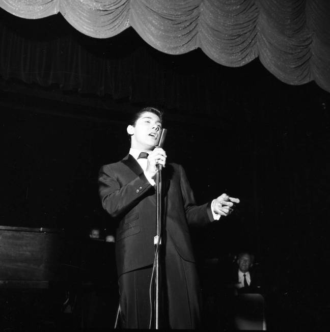 Paul Anka performs at the Sahara on Feb. 22, 1960. (Las Vegas News Bureau)