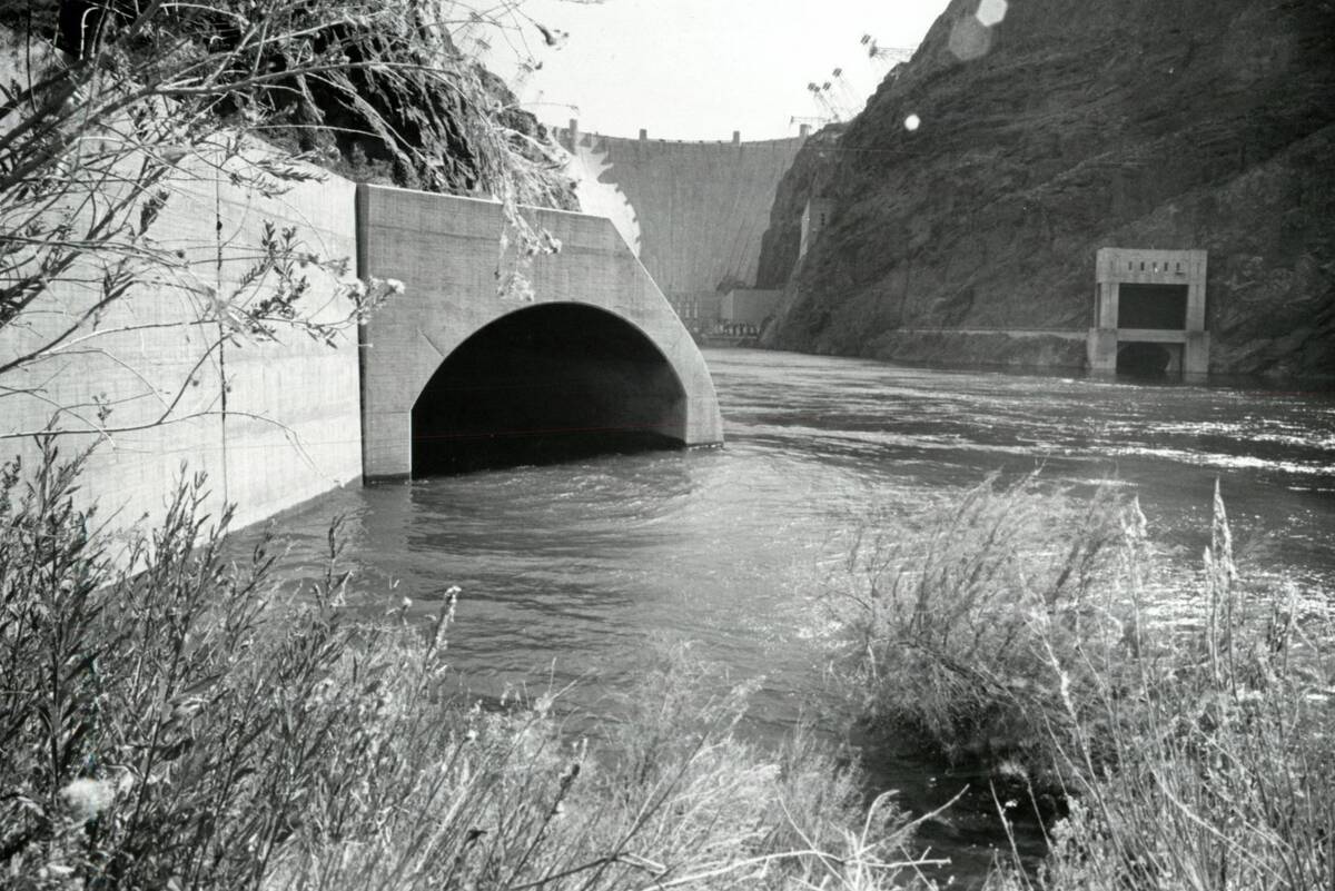 The 1/2 mile long tunnel on the Nevada side of the Colorado River, south of Hoover Dam which ca ...