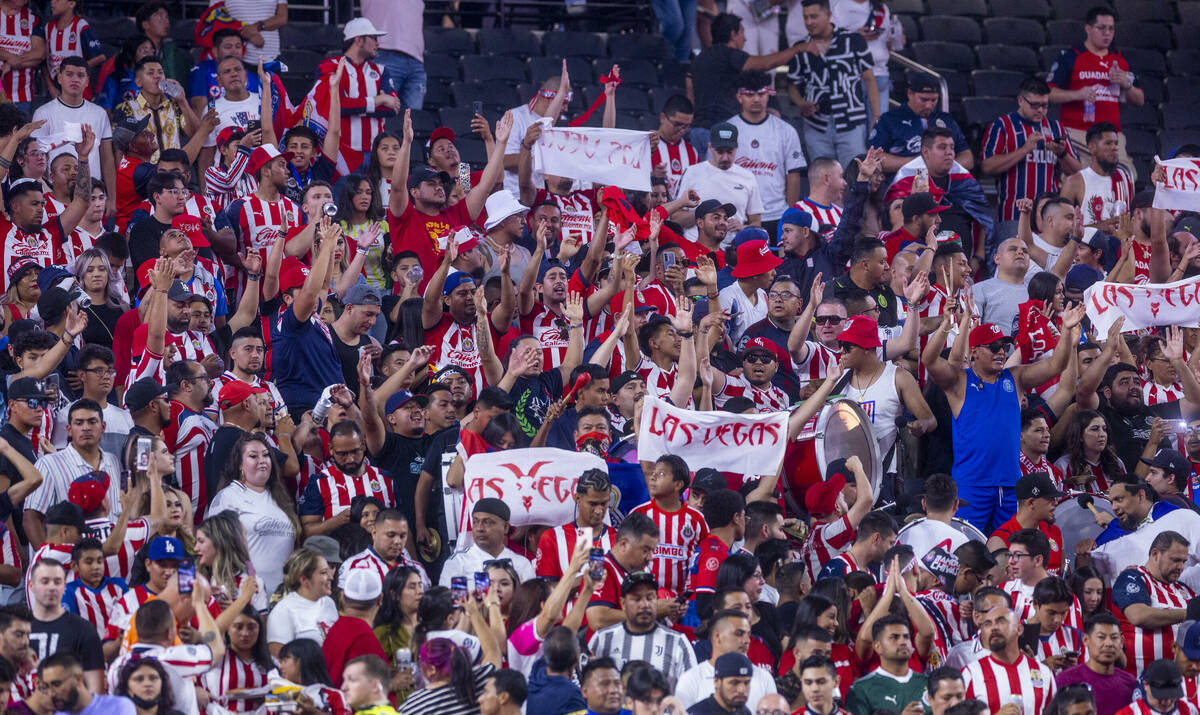 Chivas Guadalajara fans cheer during the first half of their Soccer Champions Tour match versus ...