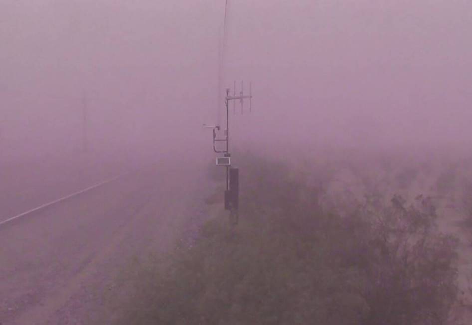 Blowing dust along U.S. 93 between Kingman and the Nevada-Arizona state line about 7 p.m. Sunda ...
