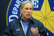 FILE - Texas Gov. Greg Abbott speaks during a news conference on March 10, 2022, in Weslaco, Te ...