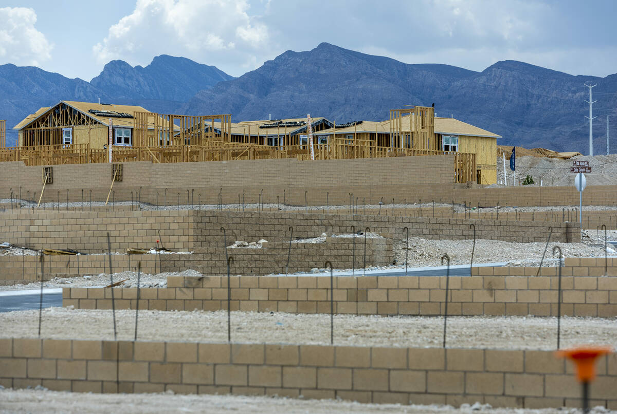 More plots are prepared for building at new home construction about Skye Canyon on Wednesday, J ...