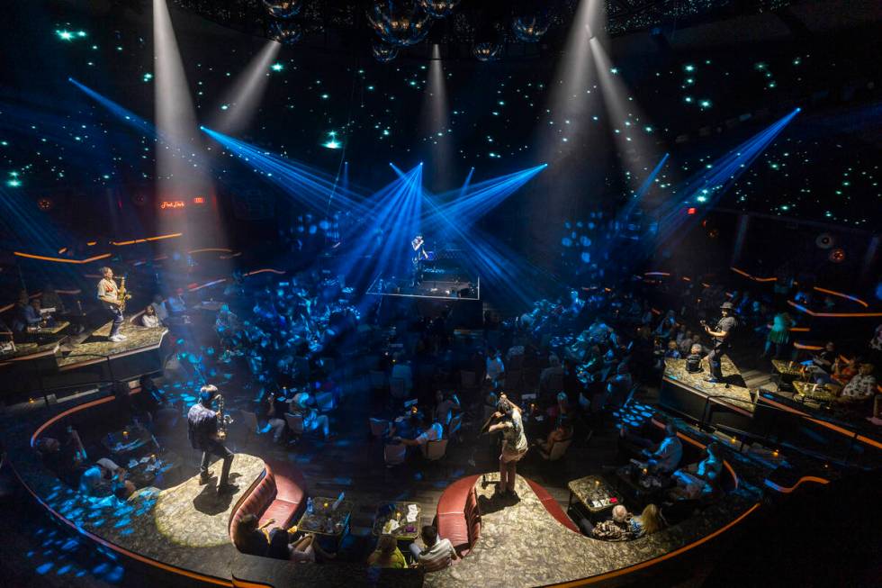 Frankie Moreno sings as his band plays during the opening night performance of his the first re ...