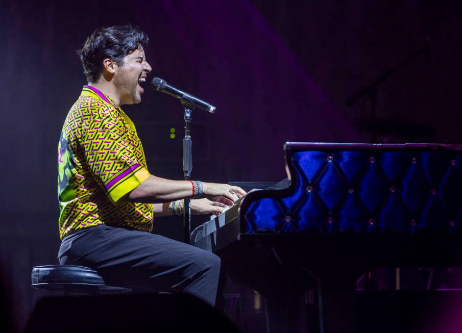 Frankie Moreno sings at the piano during the opening night performance of his the first residen ...