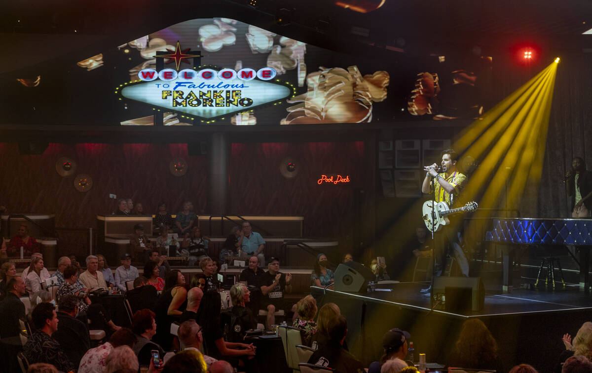 Frankie Moreno sings during the opening night performance of his the first residency at the Pal ...