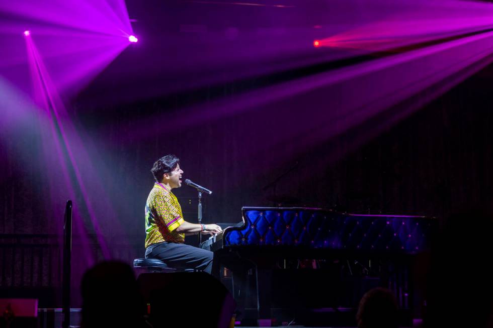 Frankie Moreno sings at the piano during the opening night performance of his the first residen ...