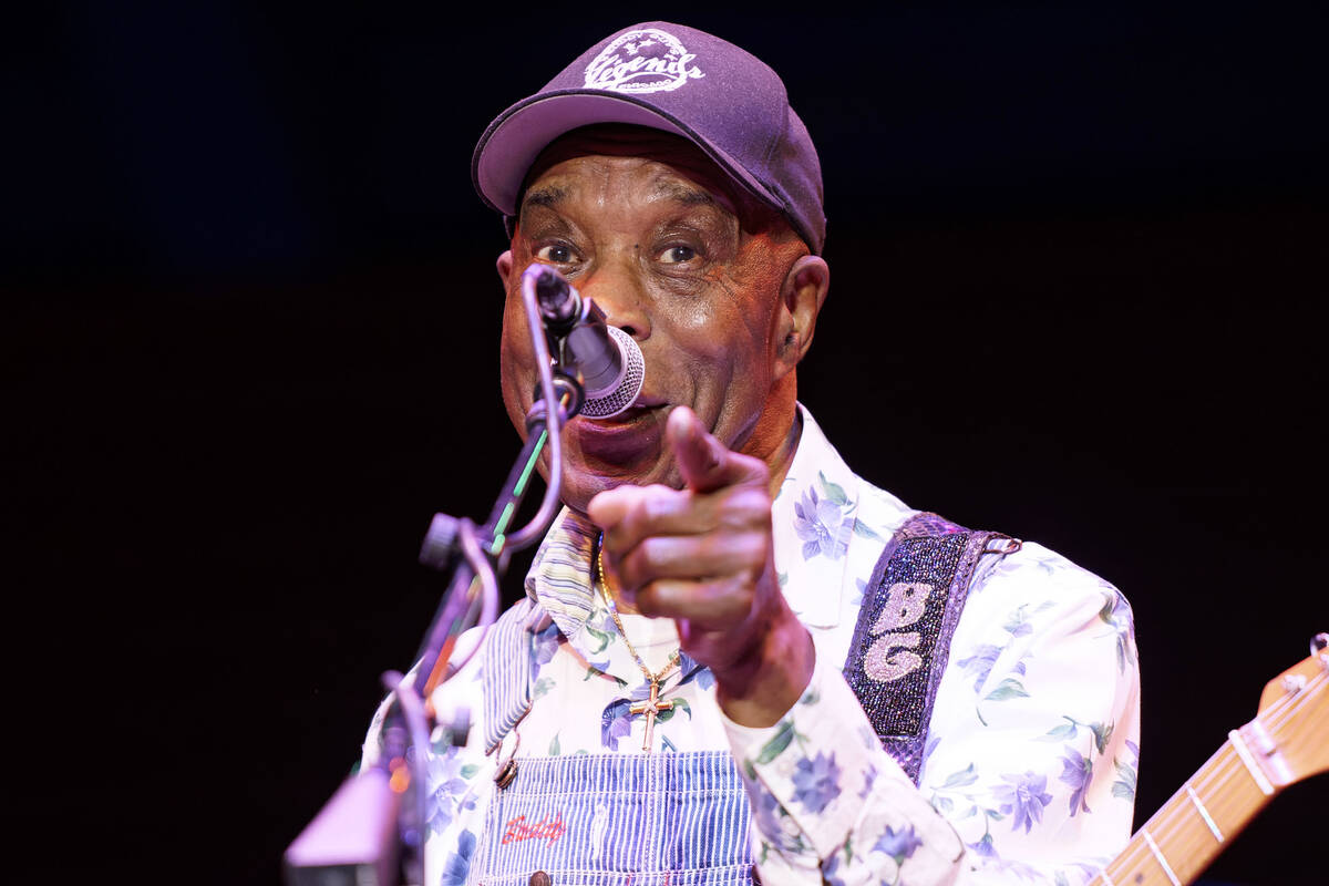 Buddy Guy performs at the Blues On The Fox festival on Saturday, June 18, 2022, at the RiverEdg ...