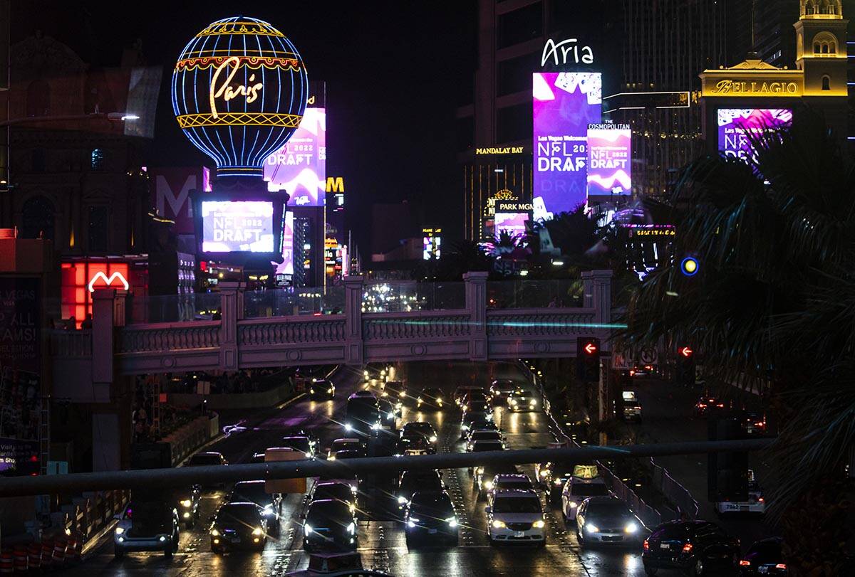 The Las Vegas Strip, seen in April 2022. (Chase Stevens/Las Vegas Review-Journal) @csstevensphoto